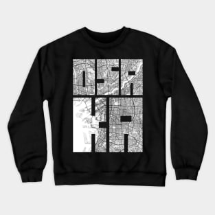 Osaka, Japan City Map Typography - Light Crewneck Sweatshirt